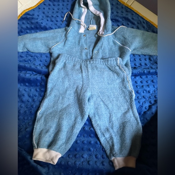 Vintage JCPenney Blue Baby Jogger Outfit with White Trim-Button Up-Rare Find - Picture 2 of 15